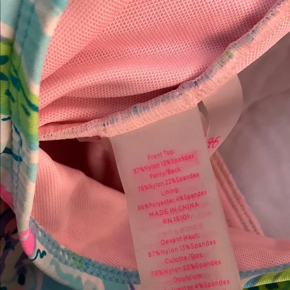 Lilly Pulitzer Blue and Pink One Piece Swimsuit - Picture 7 of 11